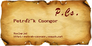 Petrák Csongor névjegykártya