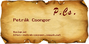 Petrák Csongor névjegykártya
